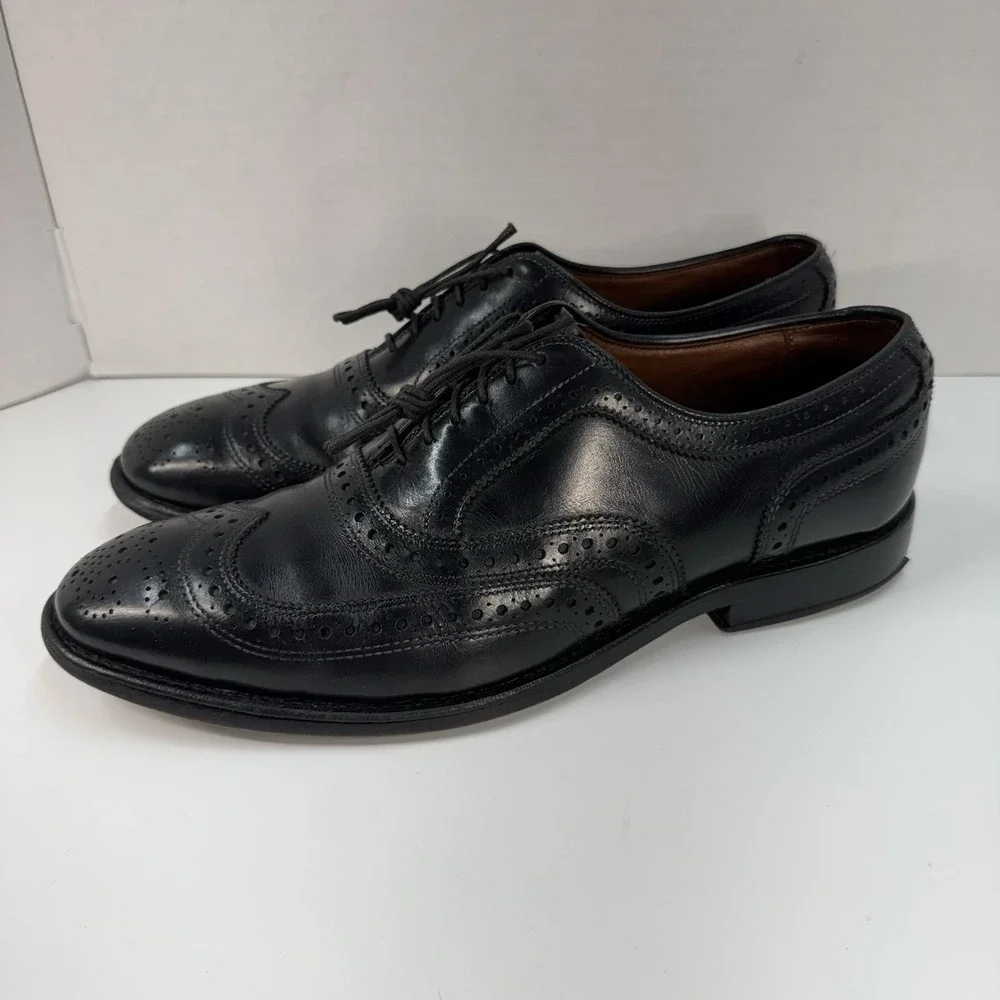 Allen Edmonds Black Leather McAllister Wingtip Oxford Size 9.5D Dress Shoes